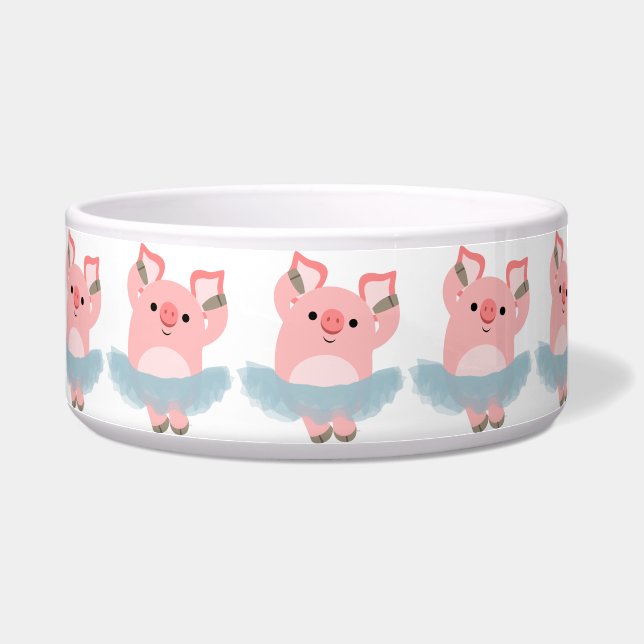 Comedero Cute Personalizado Ballerina Pig Pet Bowl (Izquierda)