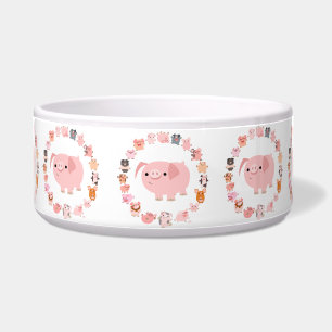 Comedero Cute Personalizado Cerdo Mandala Pet Bowl