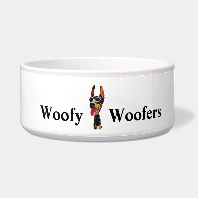 Comedero Cute Personalizado Doberman Pinscher Dog Bowl (Frente)
