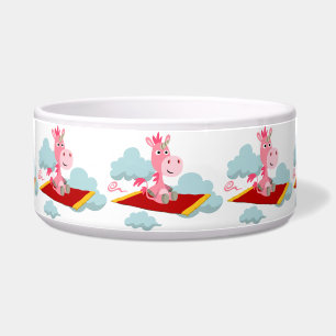Comedero Cute Personalizado unicornio monta en el tazón de