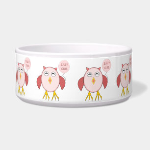 Comedero Cute Pink Girl Owl Pet Bowl