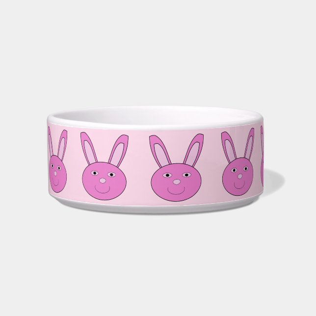 Comedero Cute Pink Girly Bunny Face Spring Easter Patterned (Izquierda)