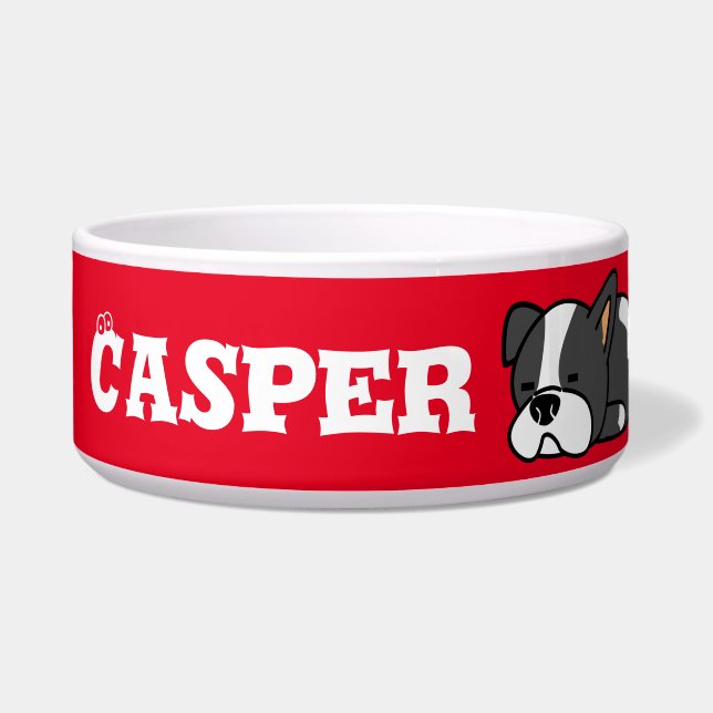 Comedero Cute Pug Cachorro Perro Cerámica Tazón de mascota (Frente)