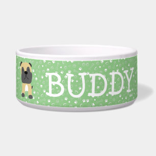 Comedero Cute Pug Dog Personalizable Nombre Bowl