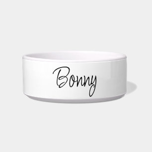 Comedero Cute script mascota nombre personalizado bowl