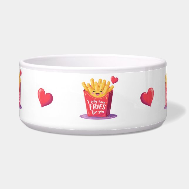 Comedero Cute Valentine French Fries Pun (Frente)