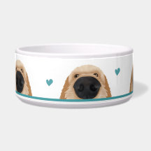 Cute Verde azulado Dog Bowl
