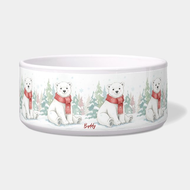 Comedero Cute watercolor Polar Bear Pet (Frente)