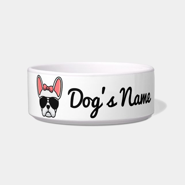 Comedero Cute White Bulldog Bowl (Frente)