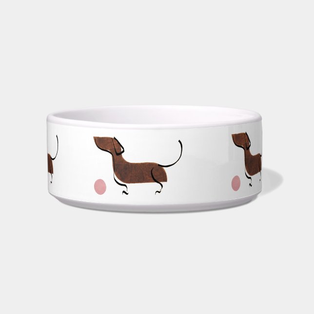 Comedero dachshund con la bola (bal hecho frente teckel) (Frente)