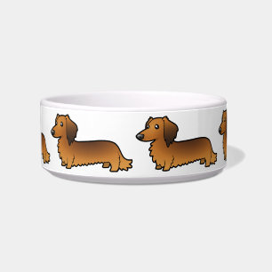 Comedero Dachshund del dibujo animado (de pelo largo)