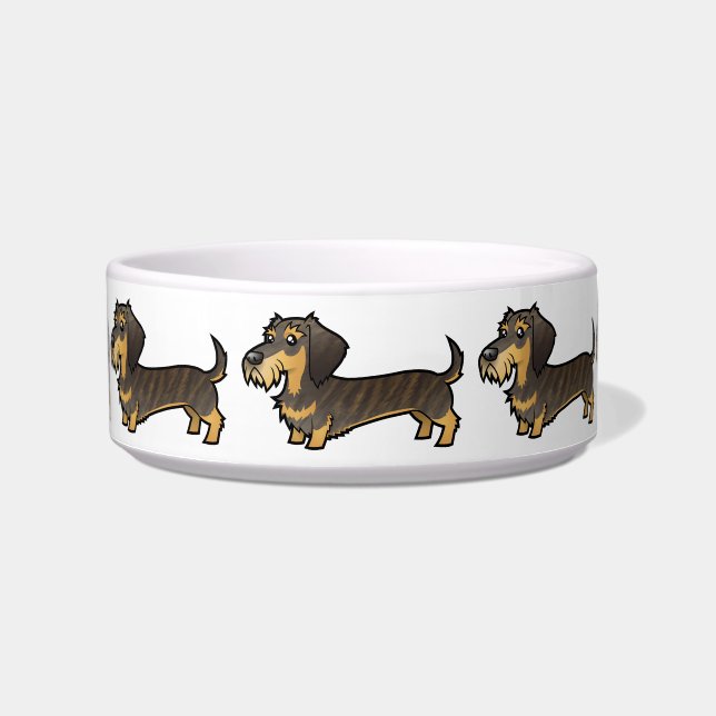 Comedero Dachshund del dibujo animado (wirehair) (Frente)