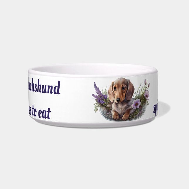 Comedero Dachshund perro bowl me encanta mi Dachshund (Frente)