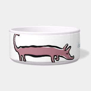 Comedero dachshund y hueso - personalizable