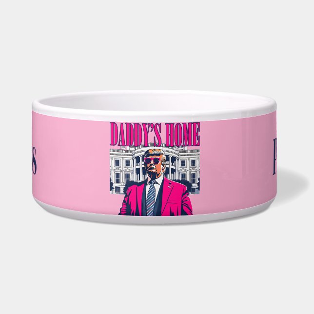 Comedero Daddy's Home Trump Personalizado Rosa (Frente)