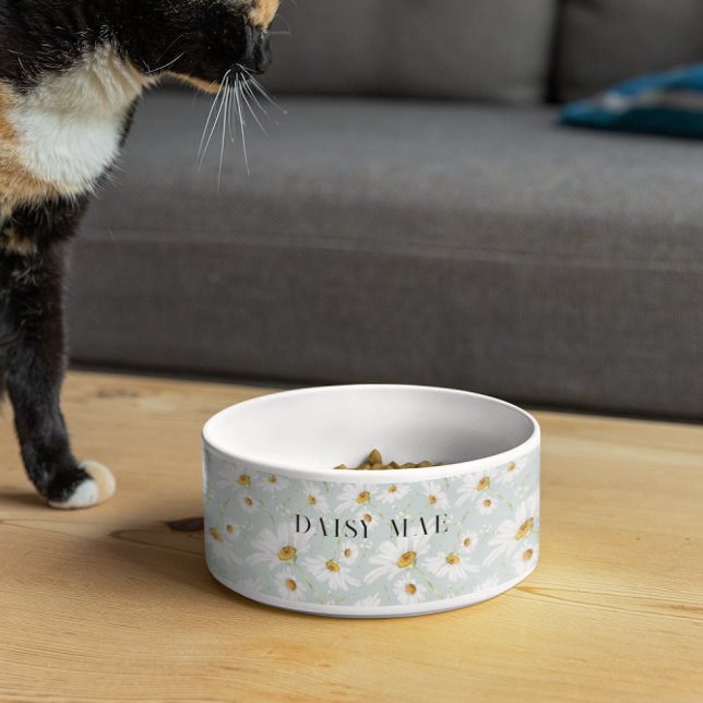 Comedero Daisy Wildflower Floral | Monograma Bowl (Subido por el creador)