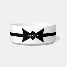 Comedero Dapper Kitty Black BowTie personalizado