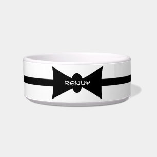 Comedero Dapper Kitty Black BowTie personalizado