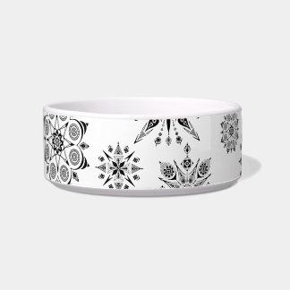 Comedero de cerámica para mascotas con mandalas