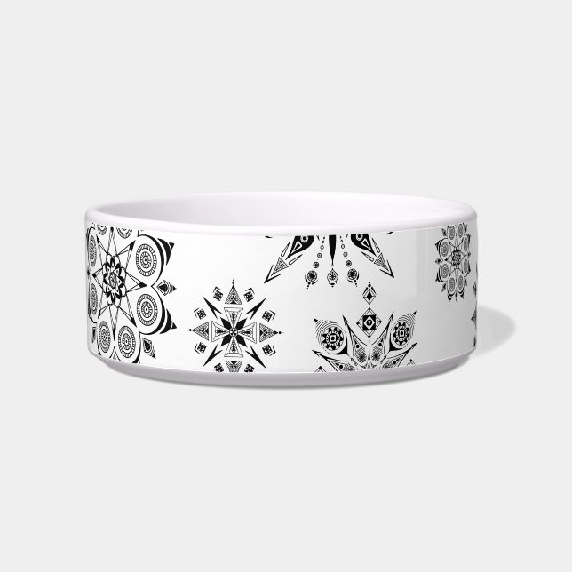 Comedero de cerámica para mascotas con mandalas (Izquierda)