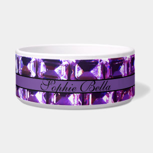 Comedero diamantes elegantes de piedras preciosas púrpura