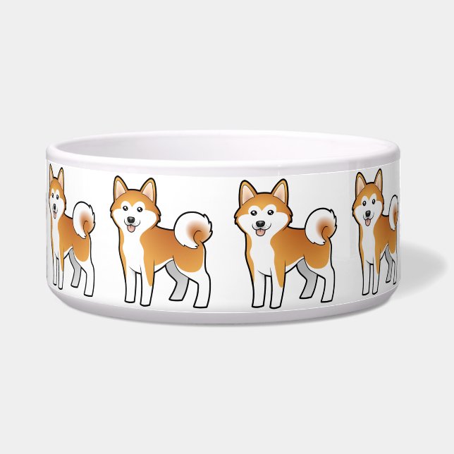Comedero Dibujo animado Akita Inu/Shiba Inu (Frente)