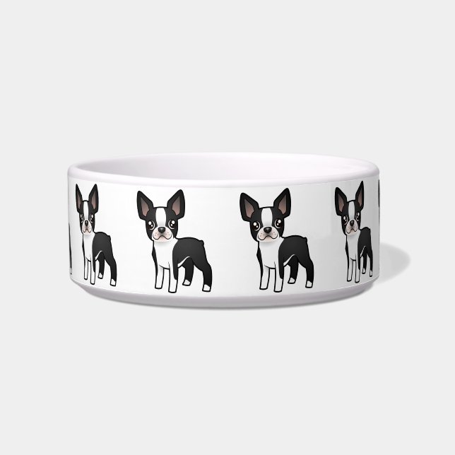 Comedero Dibujo animado Boston Terrier (Frente)