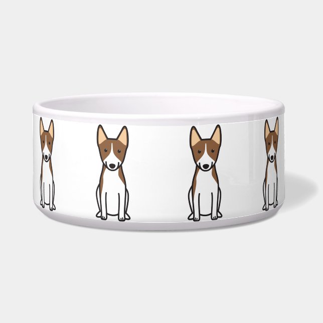Comedero Dibujo animado del perro de Basenji (Frente)