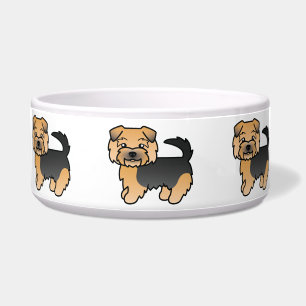 Comedero Dibujo de perro Norfolk Terrier negro y marrón