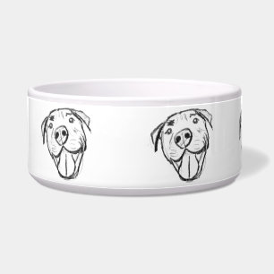 Comedero dibujo de pitbull simple amantes de perros blanco