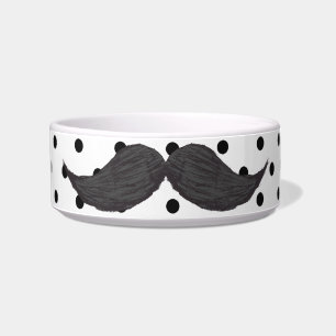 Comedero Dibujo divertido del bigote y lunares negros