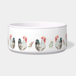 Comedero Dibujo manual de acuarela de un gallo