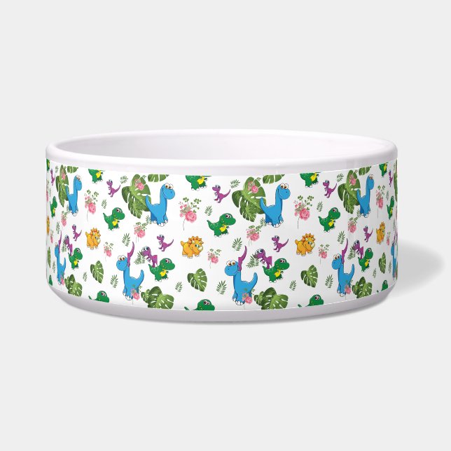 Comedero Dinosaurio gracioso, hojas (Frente)