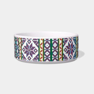 Comedero Diseño de arte folclórico multicolor tribal