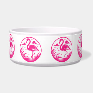 Comedero Diseño de círculo de verano de flamenco rosa-68730