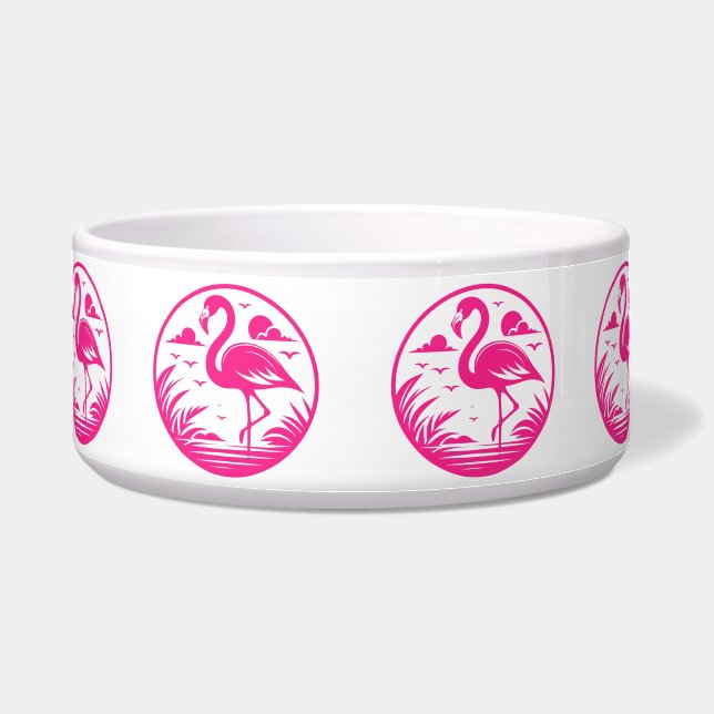 Comedero Diseño de círculo de verano de flamenco rosa-68730 (Frente)