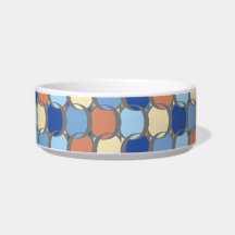 Diseño de Círculos de Moda Retro Azul Naranja y Am