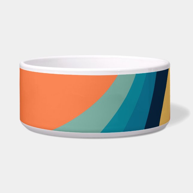 Comedero Diseño de círculos retro coloridos (Frente)