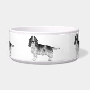 Comedero Diseño de English Cocker Spaniel en negro y blanco