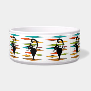 Comedero Diseño de gato negro de Mid Century
