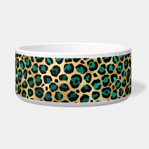 Comedero Diseño de la serie Leopard verde azulada y Gold 14