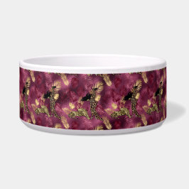 Comedero Diseño de la serie Leopardo Burgundy y Gold 10