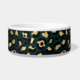 Comedero Diseño de la serie Leopardo Teal y Gold 1