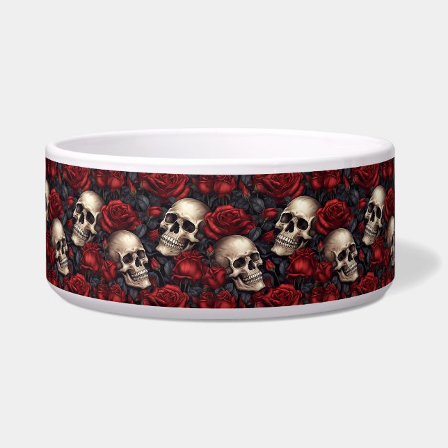 Comedero Diseño de la serie Skull y Rosas 10 (Frente)