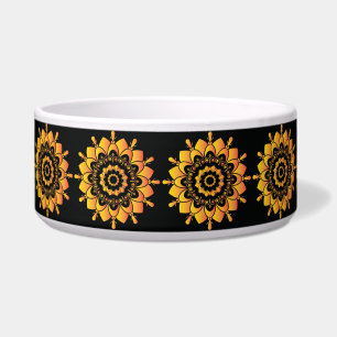 Comedero Diseño de Mandala único dorado