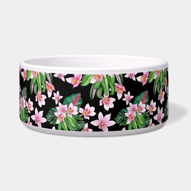 Comedero Diseño de orquídeas en acuarela 27 (Frente)