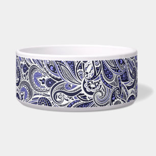 Comedero Diseño de patrones de paisaje blanco y azul
