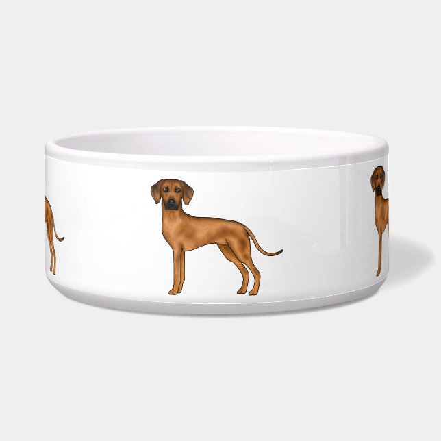 Comedero Diseño de perro león africano marrón Rhodesian Rid (Frente)