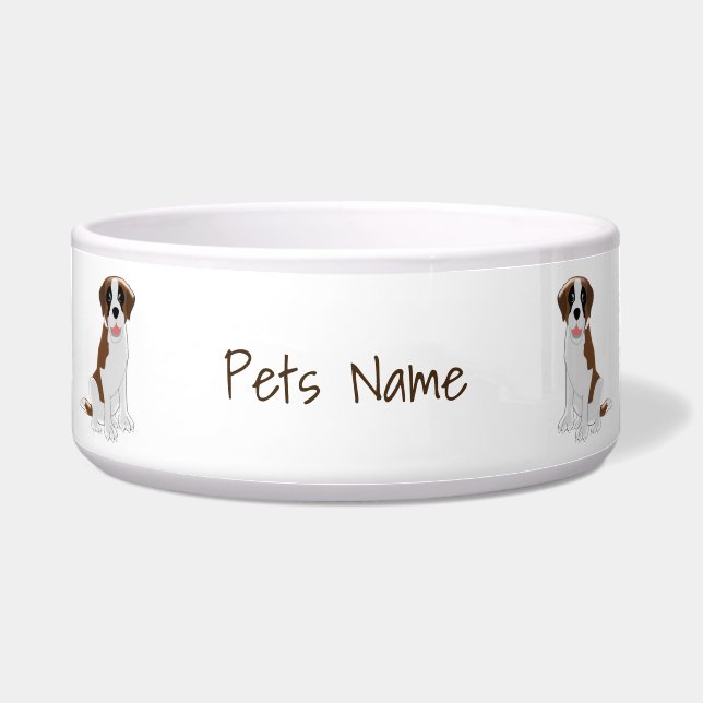 Comedero Diseño de perro San Bernardo Comida para mascotas (Frente)