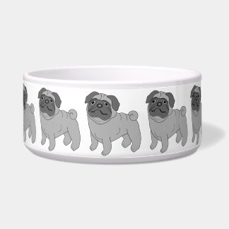 Comedero Diseño de perros de peluca gris